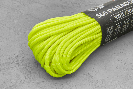 Паракорд A-550 neon yellow, 1 метр