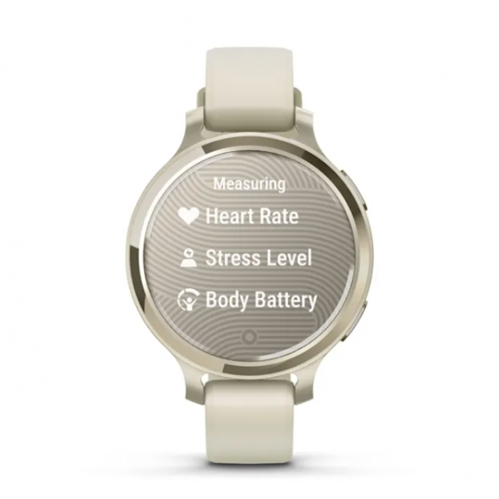 Умные часы Garmin Lily 2 Active кремово-золотые с белым силиконовым ремешком