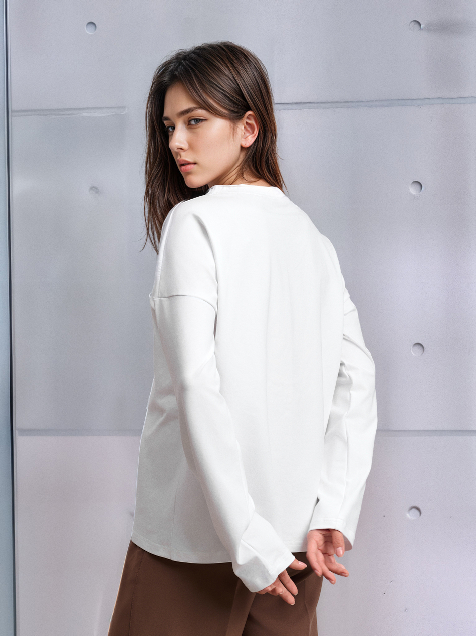 Лонгслив женский  "Дом там где...Saint-Petersburg" белый