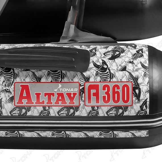 Лодка Тонар Алтай А360 (надувное дно) принт Рыбы