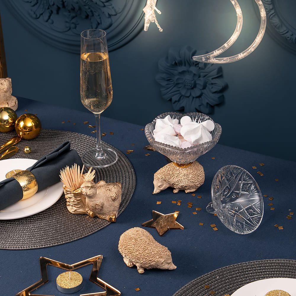 Сахарница стеклянная с крышкой Ежик Барб Айвори