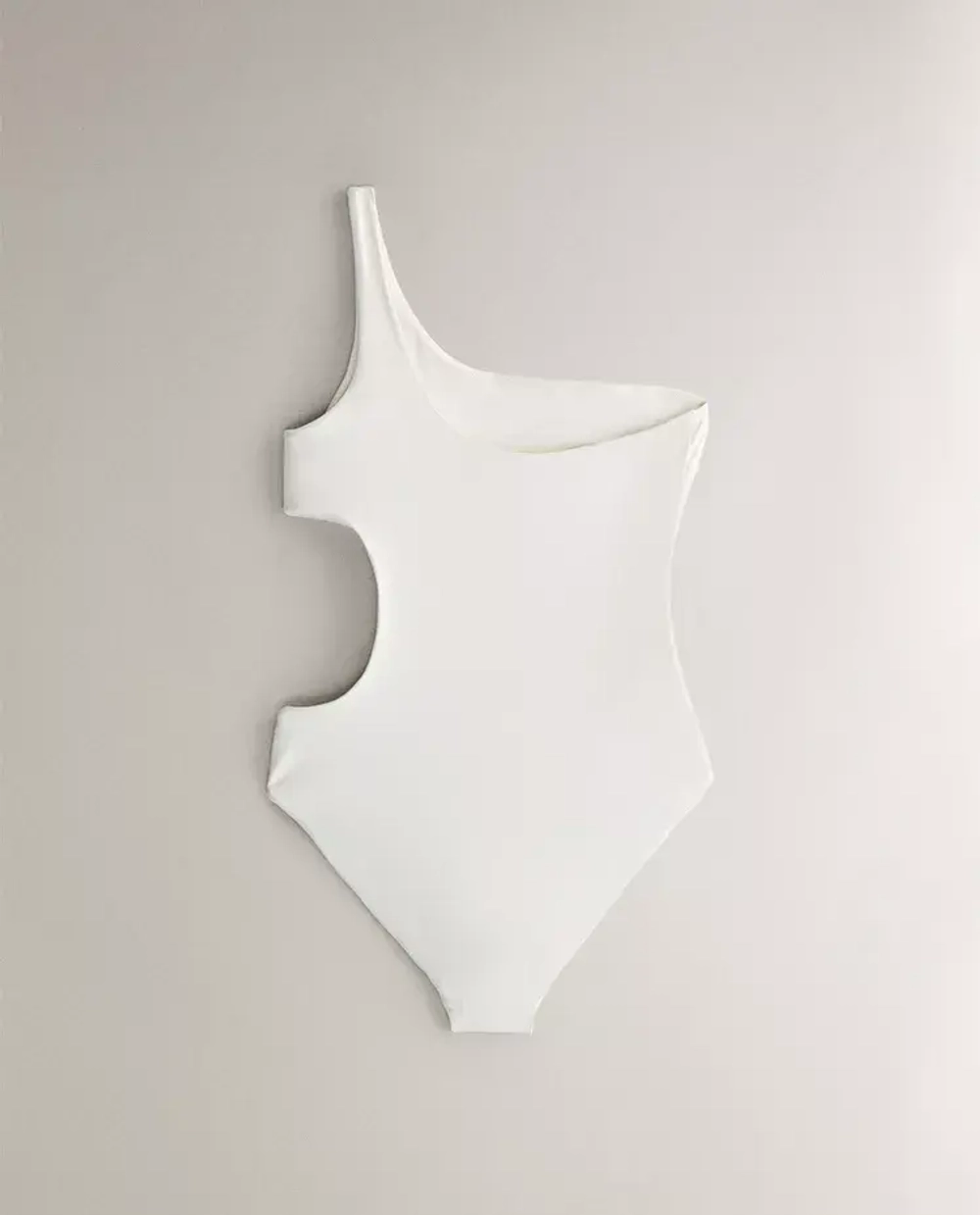 ZARA HOME КУПАЛЬНИК С АСИММЕТРИЧНЫМ ВЫРЕЗОМ, ЭКРЮ