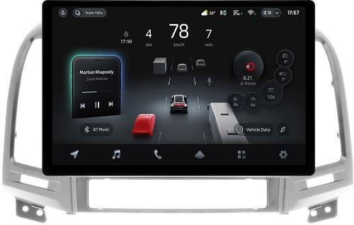 Магнитола для Hyundai Santa Fe 2 CM 2006-2012 (рамка серебро) - Teyes CC4-PRO монитор 13" 2K QLED на Android 13, Быстрейшая, Snapdragon 778G, ИИ, CarPlay, DSP, 4G SIM-слот