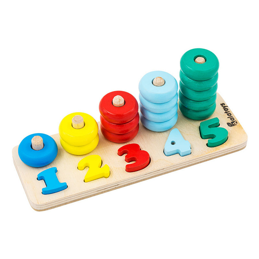 Пирамидка СЧЕТЫ 15 деталей + основание + цифры арт. ПСЧ3005