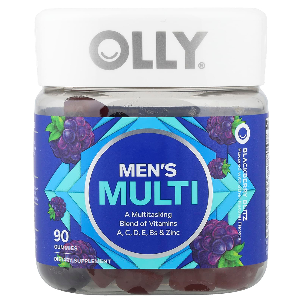 OLLY, мультивитамины для мужчин, со вкусом ежевики, 90 жевательных таблеток