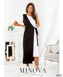 Платье 2288-белый-черный Minova