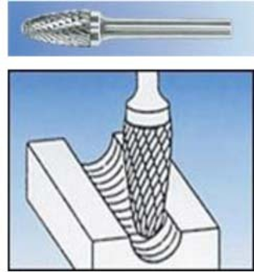 Бор-фреза тв.спл. гиперболическая  с радиусным торцом ( тип F) F0618F06
