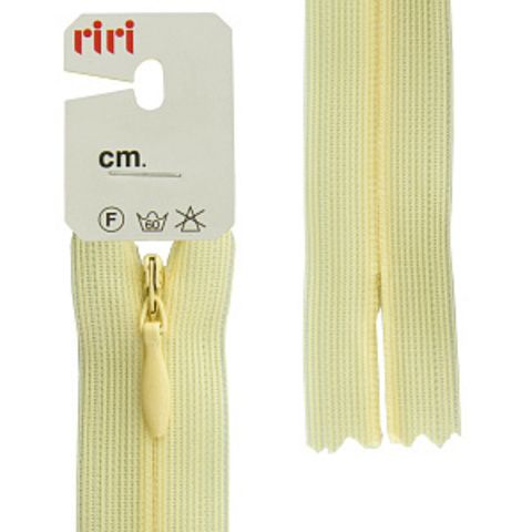 Молния Riri потайная неразъемная, Т3, цвет бледно-желтый 2308