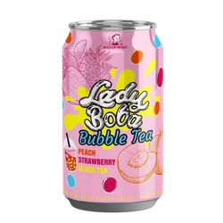 Напиток Lady Boba Bubble Tea со вкусом персика и клубники
