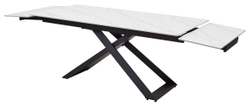 Стол LIVORNO 180 MATT WHITE MARBLE SOLID CERAMIC / BLACK, ®DISAUR