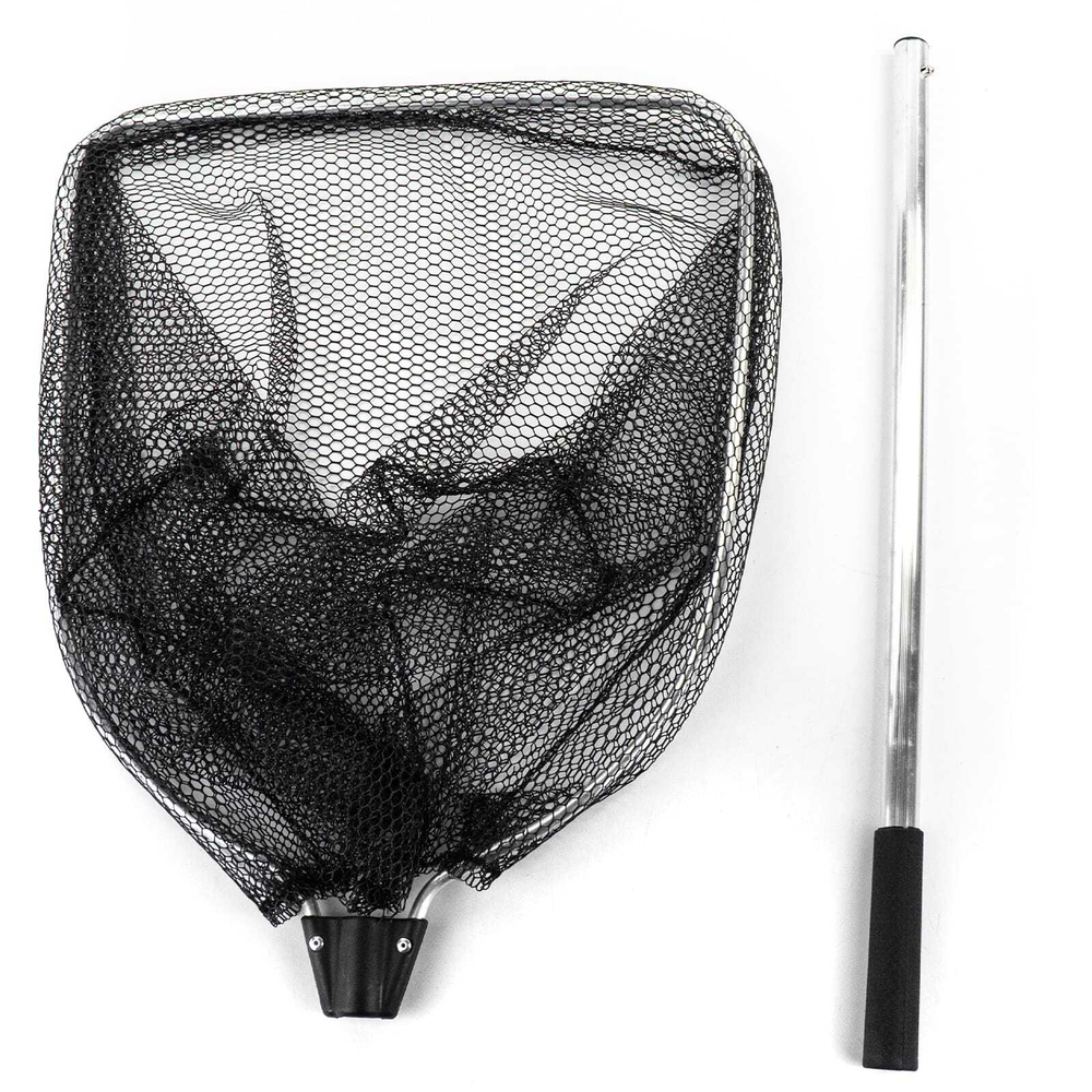 Подсачек лодочный квадратный с прорезиненной сеткой (40х40см)