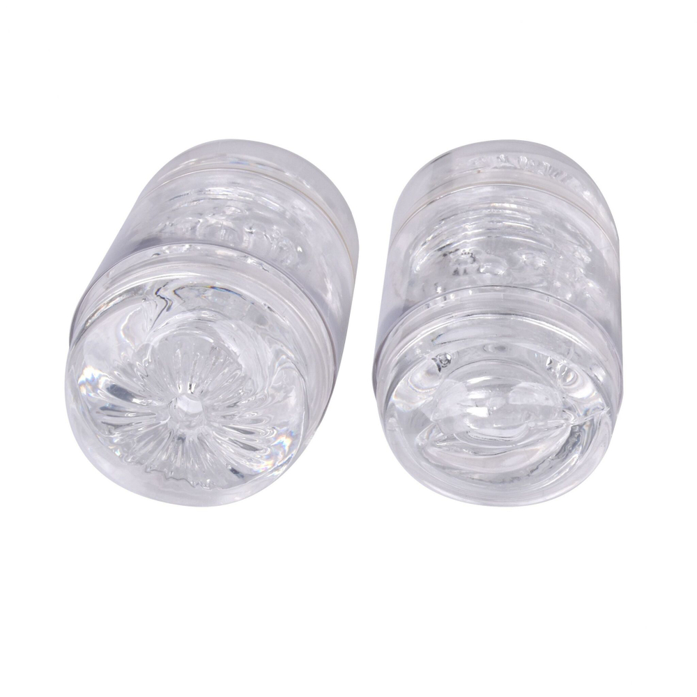 Прозрачный двусторонний мастурбатор Joy Cup - анус и рот (Цвет: прозрачный)