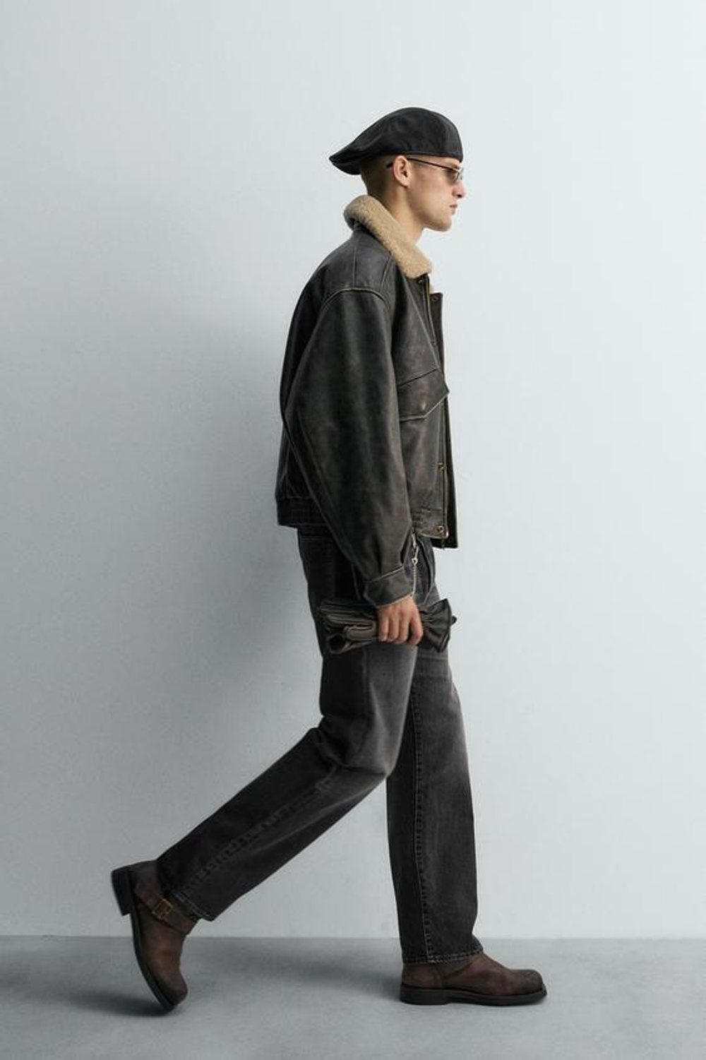 ZARA ДЖИНСЫ ПРЯМОГО КРОЯ ДЛИНОЙ ДО ЩИКОЛОТКИ - LIMITED EDITION, УГОЛЬНЫЙ