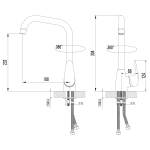 LM3305C Прамэн Смеситель для кухни с высоким поворотным изливом, хром (к/к 6)