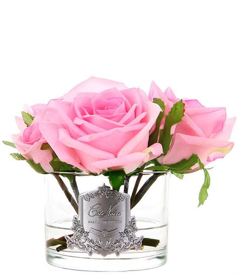 Розовый букет из 5 роз в прозрачной вазе, Cote Noire
