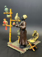 Бронзовая скульптура в стиле Венской бронзы «Дрессировщик попугаев»