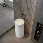 Раковина напольная Vincea Solid Surface VBS-6SP01MW белая матовая
