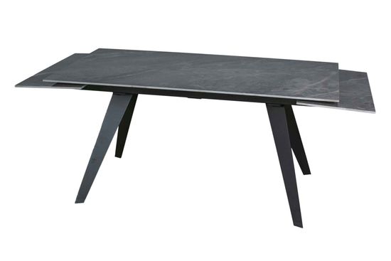 Стол "РЕЙН" 160-240, керамика Bonix Grey глянцевый, опоры черный муар