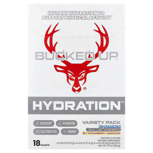 Bucked Up, Hydration™, ассорти из 18 пакетиков, 315 г (11,1 унции)