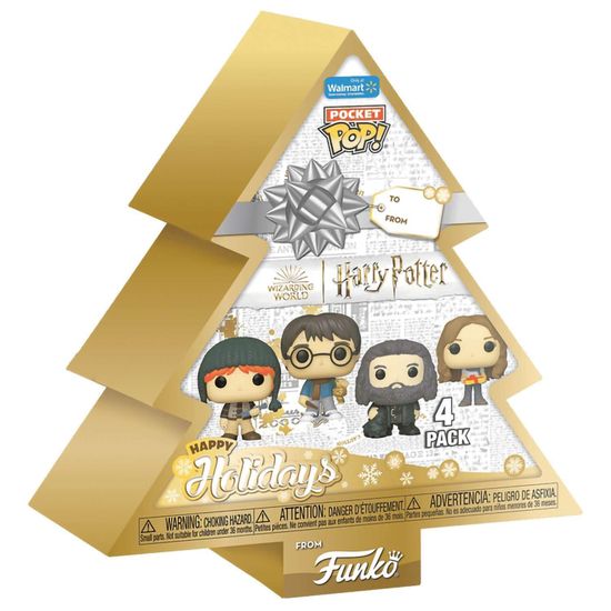 Набор подарочный Funko Pocket POP! Holiday Tree Harry Potter Harry/Ron/Hermione/Hagr 4 фигурки 82706 / Набор подарочный Фанко по мотивам вселенной "Гарри Поттер"