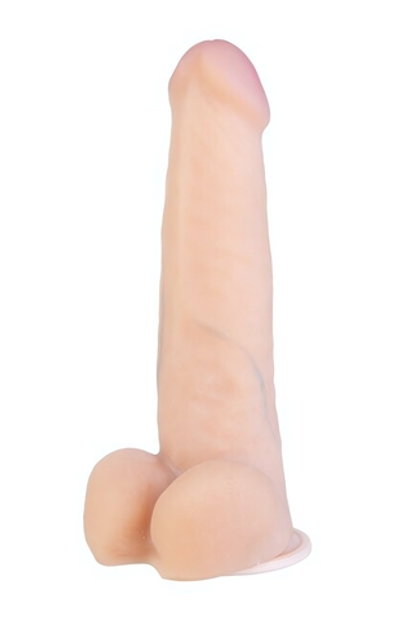 Реалистичный вибратор на присоске из кибер-кожи с выносным пультом Onjoy Remote Vibe-Dildo #10 (10 режимов) (Цвет: телесный)