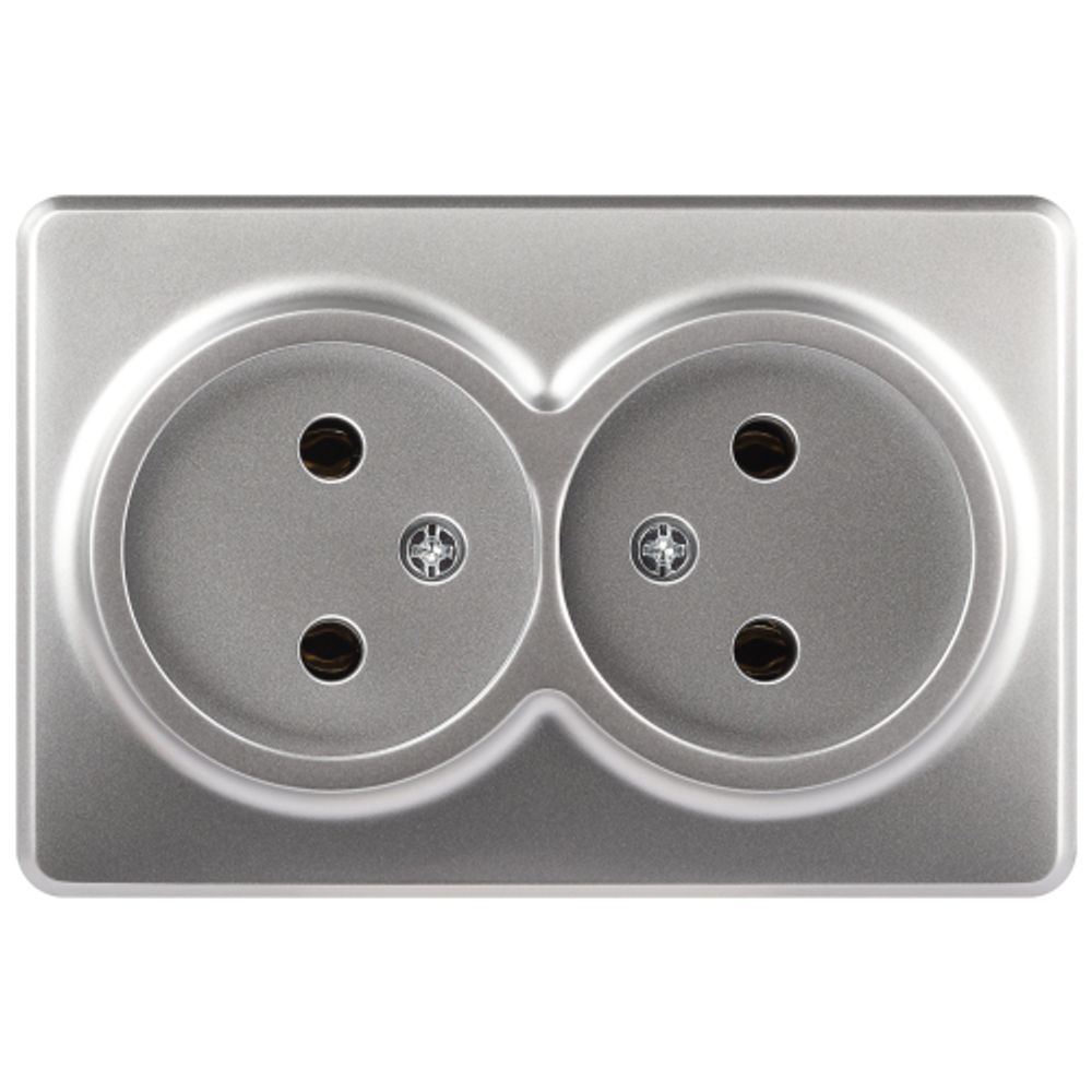 Розетка ЭРА Эксперт 11-2202-03 2х2P IP20 16A-250В ОУ алюминий