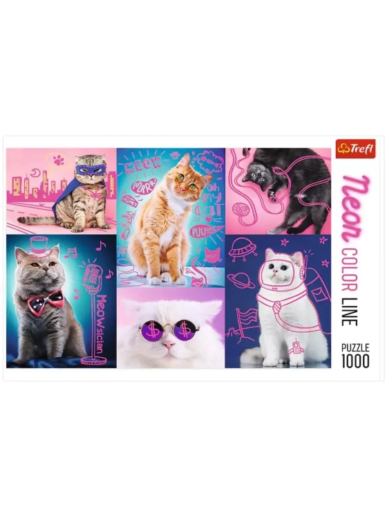 Пазлы для детей и взрослого 1000 элементов Супер кошки