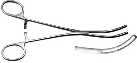 ТМ- З-141-2 Зажим д/клиновидной резекции легкого, изогнутый, детский (НОВОЕ ИСПОЛНЕНИЕ)