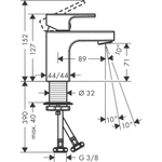 Смеситель для раковины 70, без сливного набора Hansgrohe Vernis Shape 71567000, хром