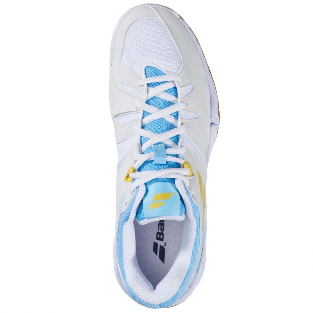 Женские кроссовки для бадминтона/сквоша Babolat Shadow Spirit - белые/голубые