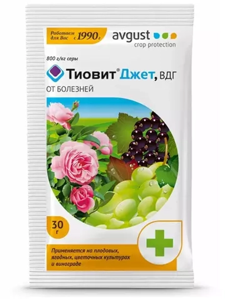 Avgust Средство для защиты различных культур от болезней и клещей Тиовит Джет, ВДГ, 30 г
