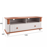 Тумба под телевизор Адель с ящиком, белый/черри