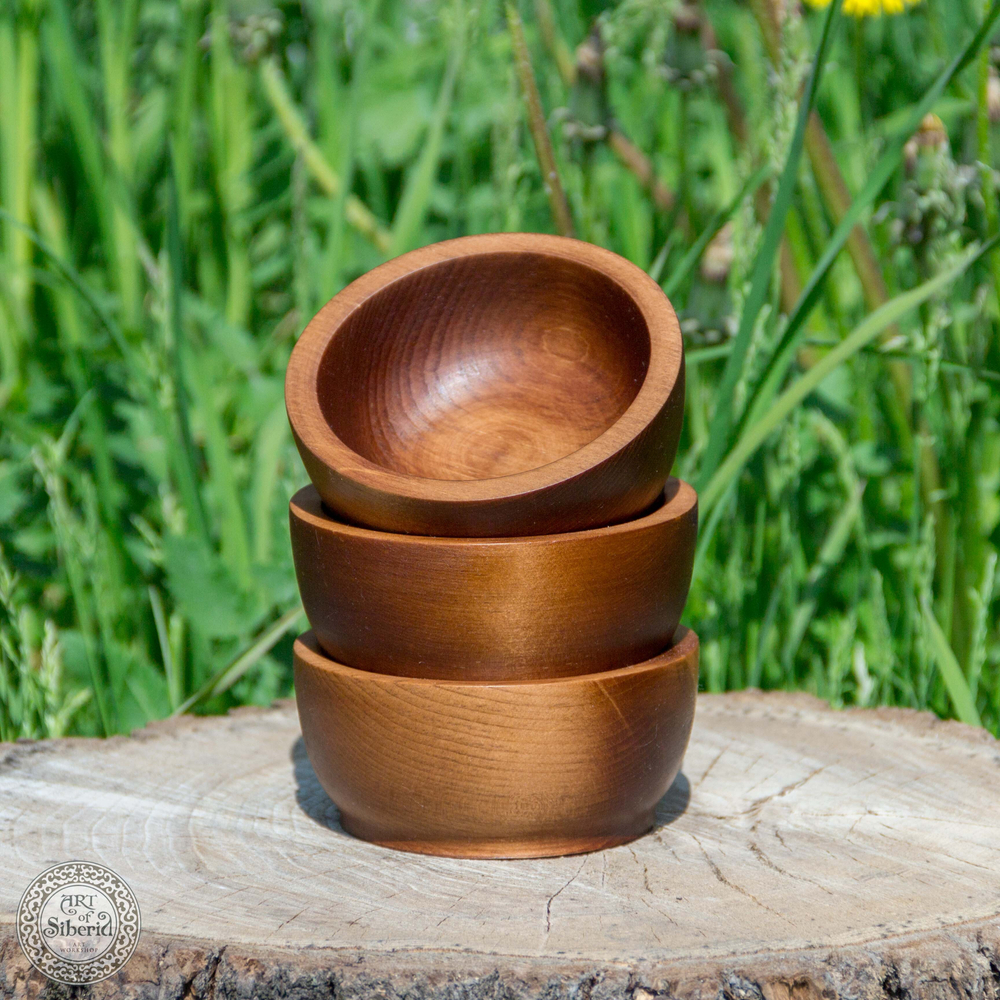 Набор маленьких деревянных чаш Art of Siberia из сибирского кедра 3 шт. TN9