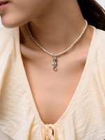 Колье "Pearl seahorse" Silver