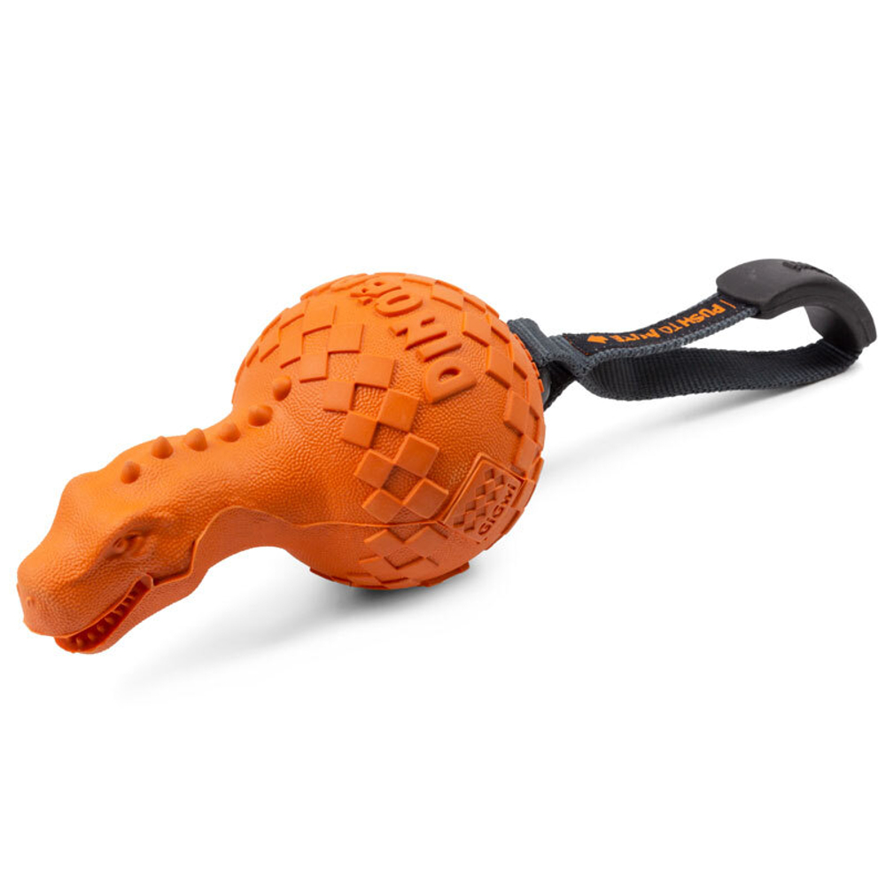 75412 Игрушка для собак Динобол Т-рекс с отключаемой пищалкой 13см, серия DINOBALL PUSH TO MUTE