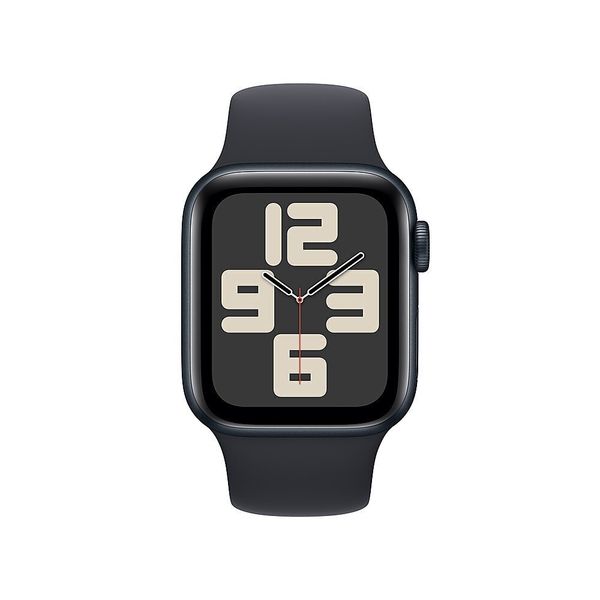 Умные часы Apple Watch SE 2024 40 мм из алюминия цвета «тёмная ночь», спортивный ремешок «тёмная ночь» (M/L)