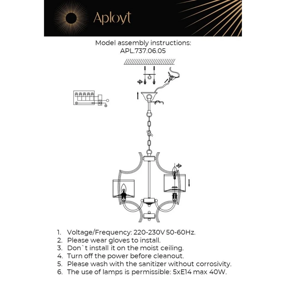 Подвесная люстра Aployt ZIDONI APL.737.06.05