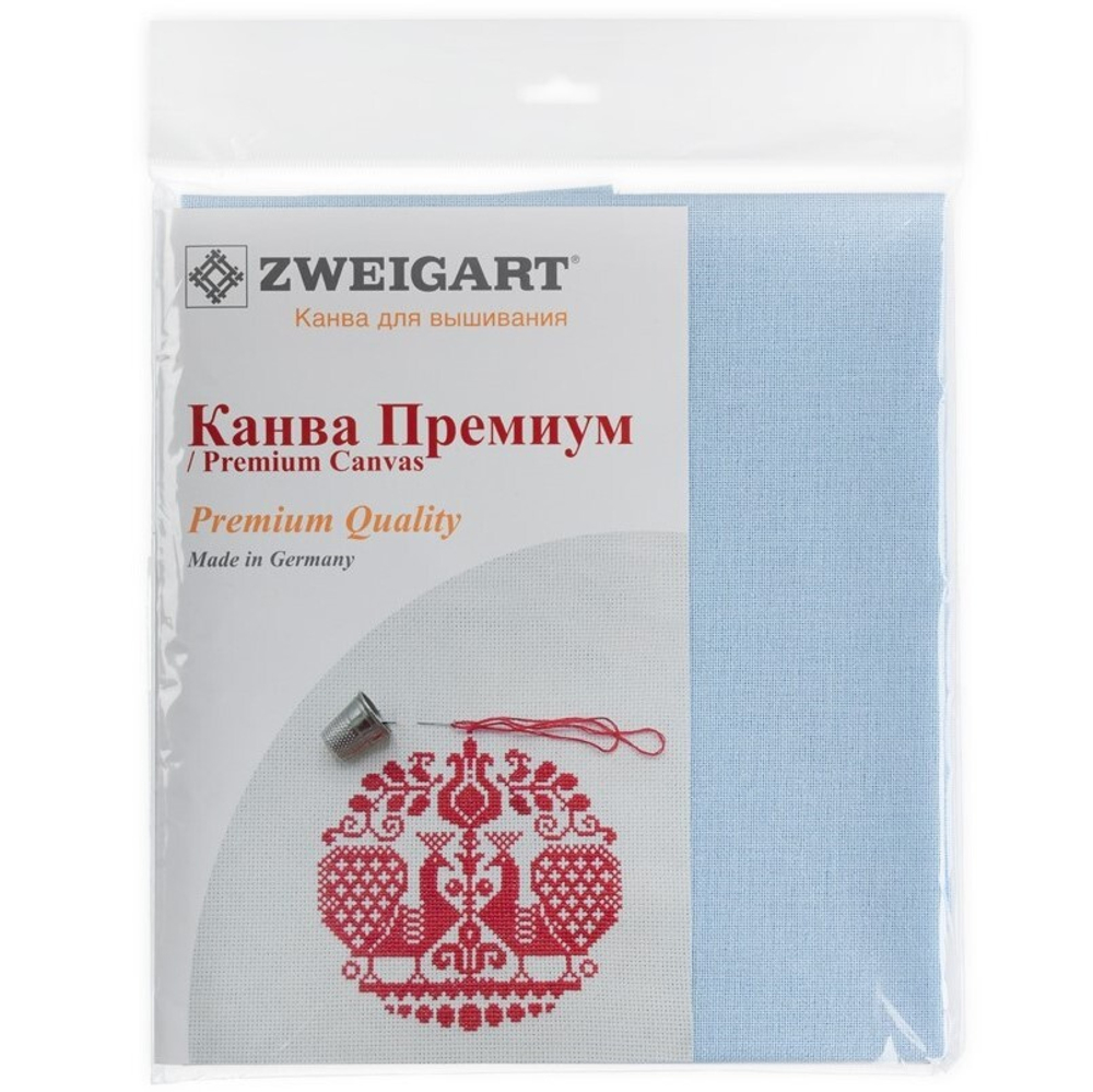 Канва "Zweigart" Murano №32, 52% хлопок, 48% модал, 50 х 70 см  (503 голубой)