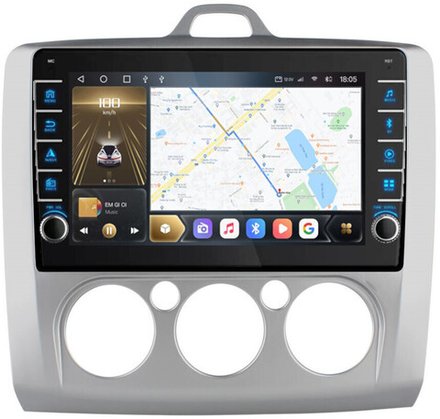 Магнитола для Ford Focus II 2004-2011 (кондиционер) - Carmedia OL-9201-M (кнопки и крутилки), Android 12, TS10,  CarPlay, 4G SIM-слот