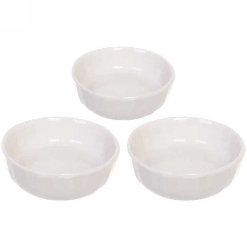 Набор соусников «White magic» 3шт «Круг» ребристый