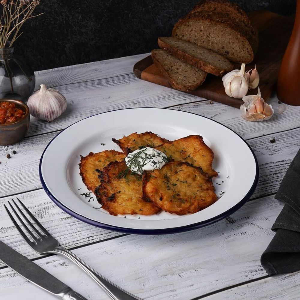 Тарелка d 26 см h2,3 см Blue Rim эмалированая сталь SUNNEX [1]