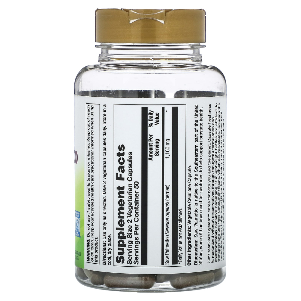 Nature's Life, Saw Palmetto, 100 вегетарианских капсул (580 мг на капсулу)