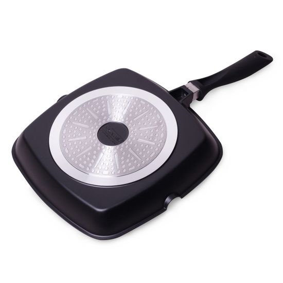 Сковорода-гриль 28х28х4 см с антипригарным покрытием из литого алюминия Kamille