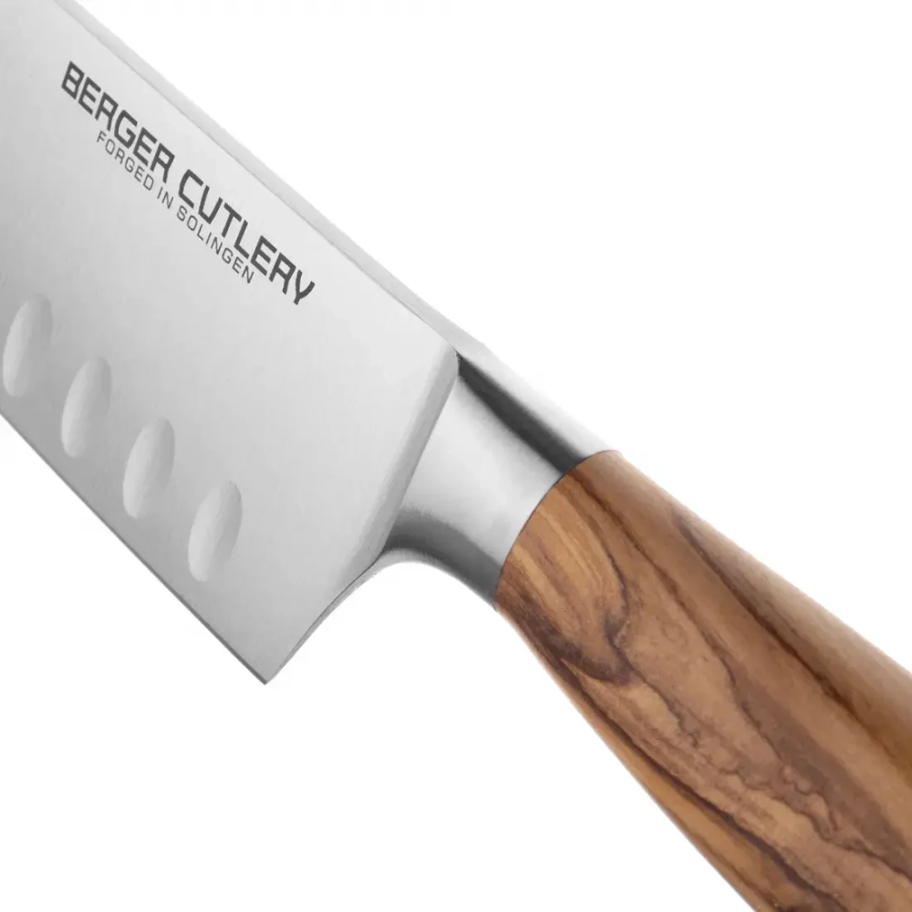 Нож поварской Сантоку 16см Berger Cutlery Ergo Line Olive