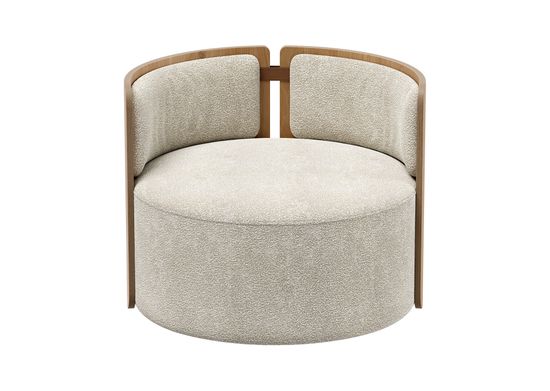 Кресло крутящееся Lagom 800 цвет молочный букле/натуральный дуб