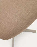 Jaspe Вращающийся пуф светло-коричневого цвета с серой отделкой металла