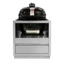 Тумба-основание для овальных керамических грилей Primo XL и Oval 300 Family с выдвижным ящиком, нержавеющая сталь, 90x82х61 см, Ontario, KuhniGrill
