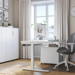 Письменный стол с регулировкой по высоте - IKEA MITTZON/МИТТЗОН ИКЕА, 160х80х65-85 см, белый