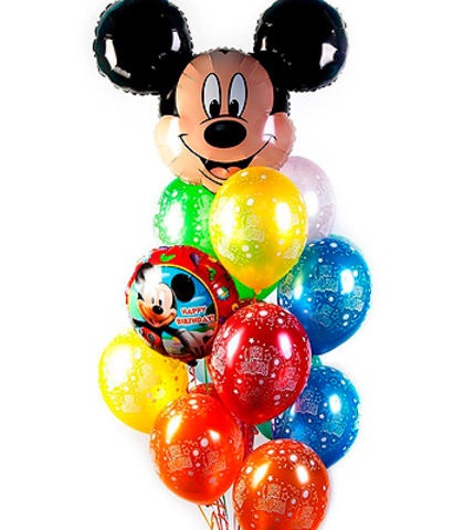 Букет из 15 шаров. Микки