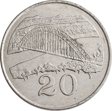 20 центов 1980-1997 Зимбабве